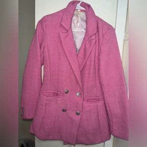 Tweeted pink blazer